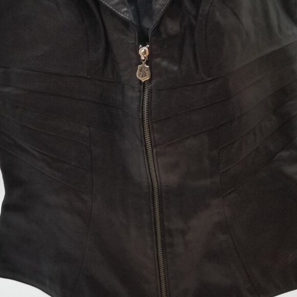 SKINGRAFT Fitted Leather Vest Luxury Designer Couture - Picture 2 of 8